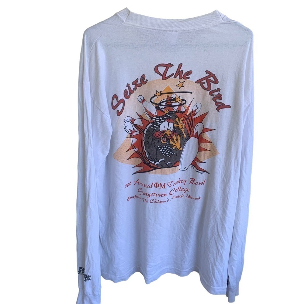 Vintage Seize Bird Turkey Bowl Georgetown College Fraternity Phi Mu Tee Shirt